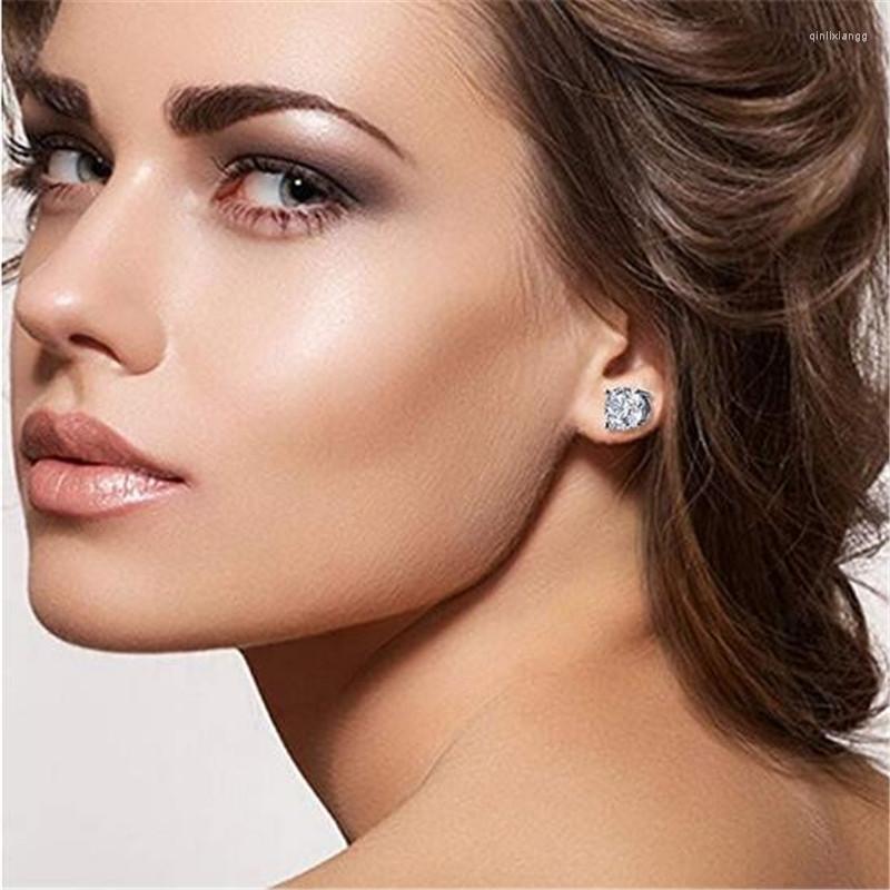 Stud Earrings 90% OFF Solitaire 5mm/9mm Lab Diamond Earring 925 Sterling Silver Anniversary Wedding For Women Men Party Jewelry