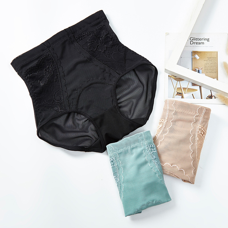 Waist Tummy Shaper Women High Waist Body Shaper Slimming Butt Lifter Shapewear Solid Color Breathable Lace Underwear Tummy Control Panties Hip Pads 23