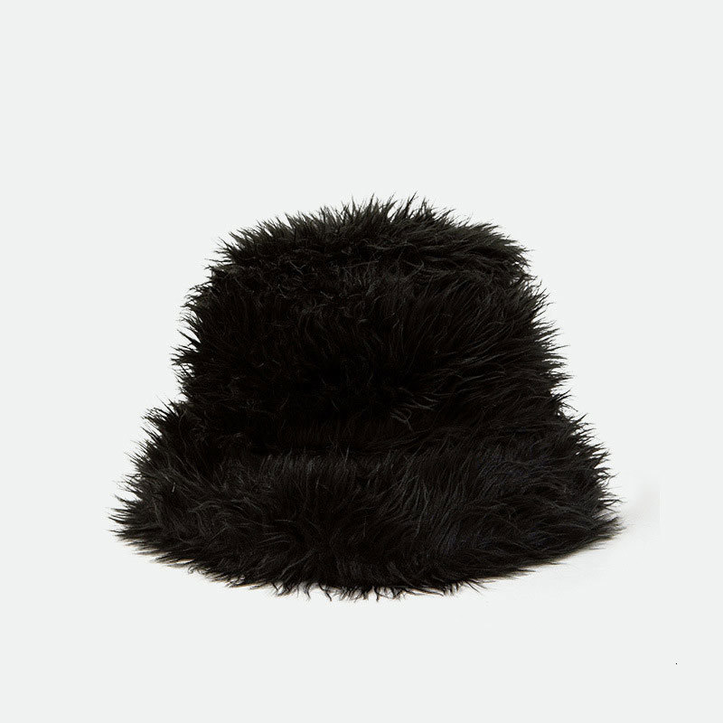 Wide Brim Hats Bucket Hats Winter Faux Rabbit Fur Bucket Hat Woman Outdoor Autumn Fisherman Cap Unisex Solid Color Panama Hat Girl Boy Warm Bob 230826