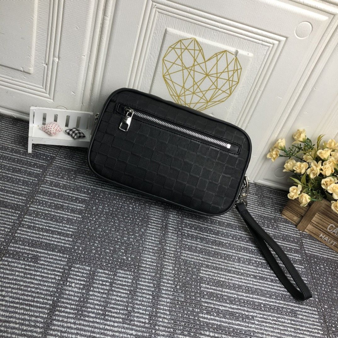 Designer mens clutch bag luxury KASAI purse womens leather wallets high-quality flower letter Graphite handbags card holders bags