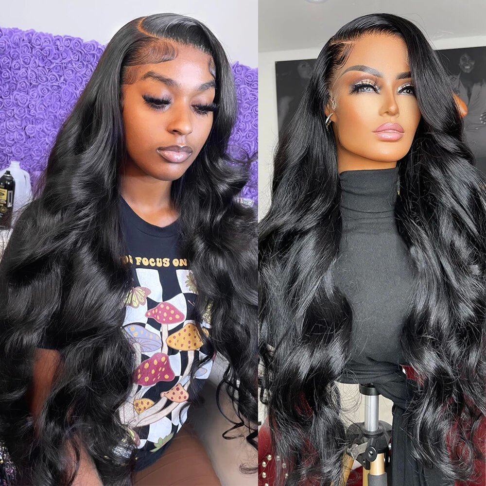 30 40 Inch Body Front Full Human Hair For Women Pre Plucked 13X4 13X6 Hd 360 Loose Wave Lace Frontal Wig