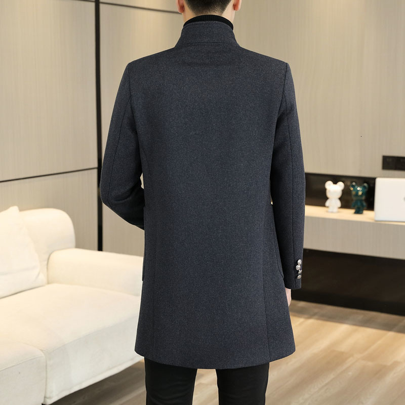 Men's Trench Coats Elegant Gentleman Retro England Mens Long Jackets Slim Fit Vintage British Style Stand Mandarin Collar Overcoats 230826
