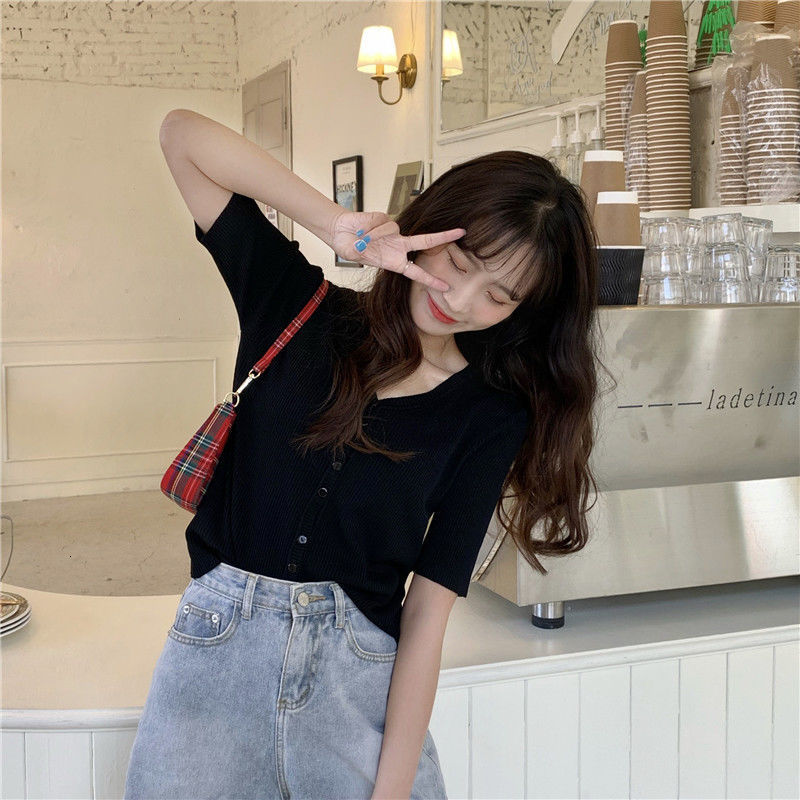 Womens Knits Tees fashion girl summer clothing knitted jacket loose short cardigan women crop tops sleeve vneck blouse 230826