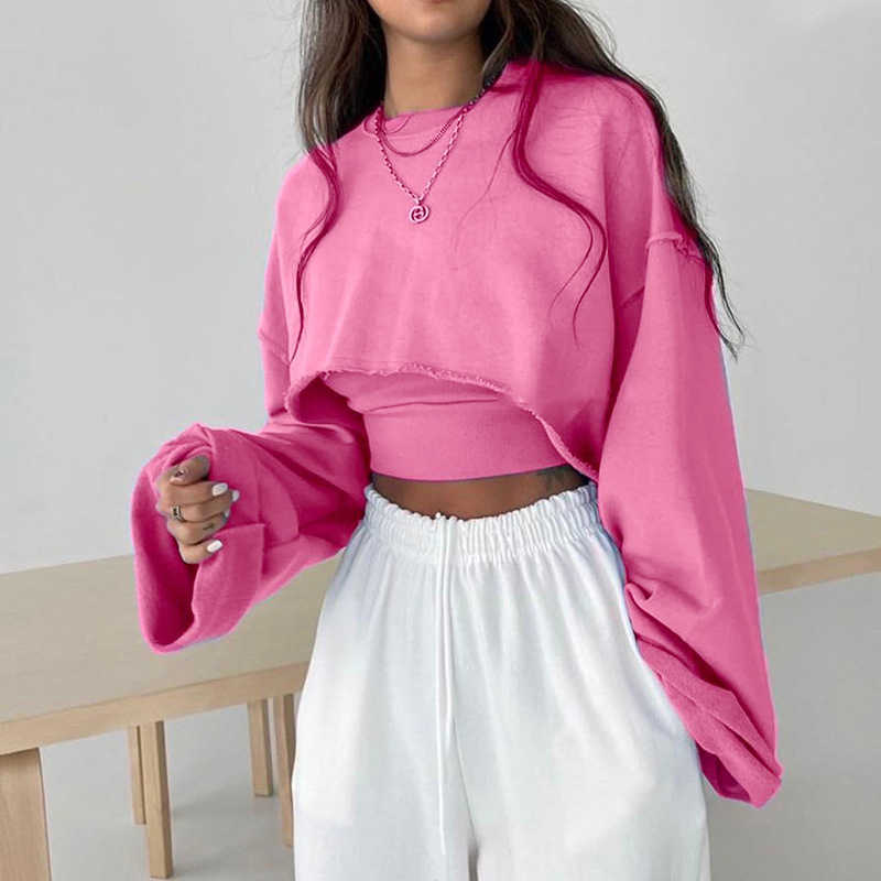 fashion style wool cuffed long sleeved pullover sweater knitted open navel vest two-piece top