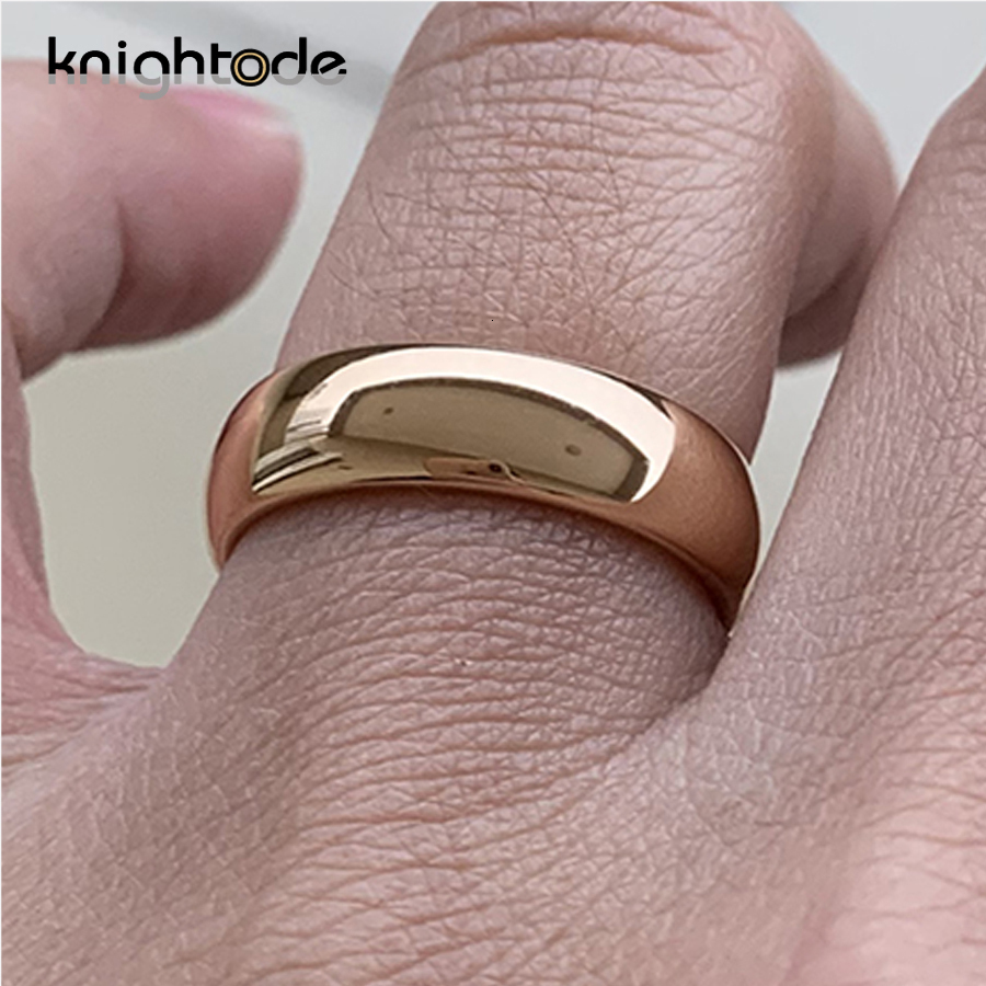 Band Rings Classic Rose Gold Color Tungsten Wedding Ring For Women Men Carbide Engagement Band Dome Polished Finish Width 8mm 6mm 230826