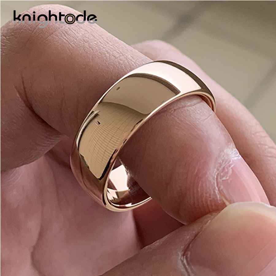 Band Rings Classic Rose Gold Color Tungsten Wedding Ring For Women Men Carbide Engagement Band Dome Polished Finish Width 8mm 6mm 230826