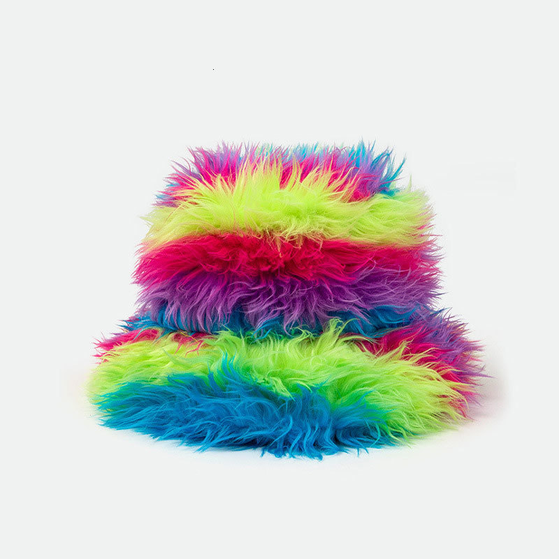 Wide Brim Hats Bucket Hats Winter Faux Rabbit Fur Bucket Hat Woman Outdoor Autumn Fisherman Cap Unisex Solid Color Panama Hat Girl Boy Warm Bob 230826