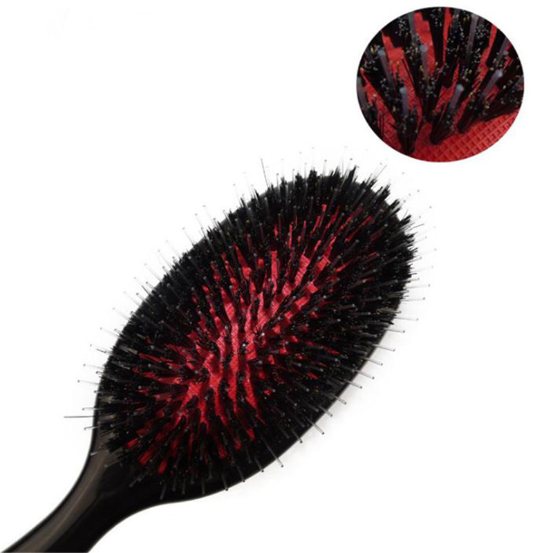 Hair Brushes 1PC Oval Boar Bristle Nylon Comb Mini Antistatic Scalp Massage Hairbrush Salon Brush Styg Tool 230826