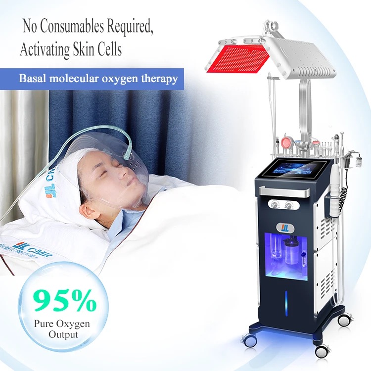 new design 14 in 1 water oxygen jet aqua peel facial machine with photon led light therapy