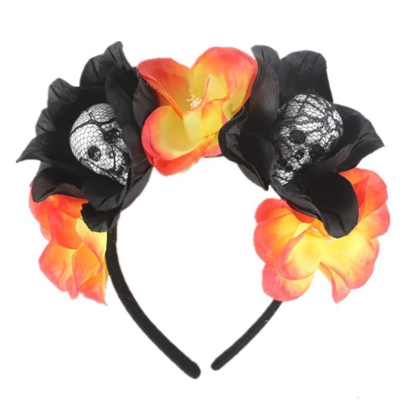 Headbands 1Pcs Halloween Headbands Simulation Flower Head Buckle Halloween Party Festive Headband Foam Skull Horror Headwear Accessories 230826