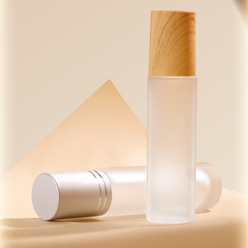 Perfume Bottle 10pcslot 5ml10ml Roll On Bottle Thick Frosted Glass Perfume Bottle Doterra Refillable Empty Roller Essential Oils Vials 230826