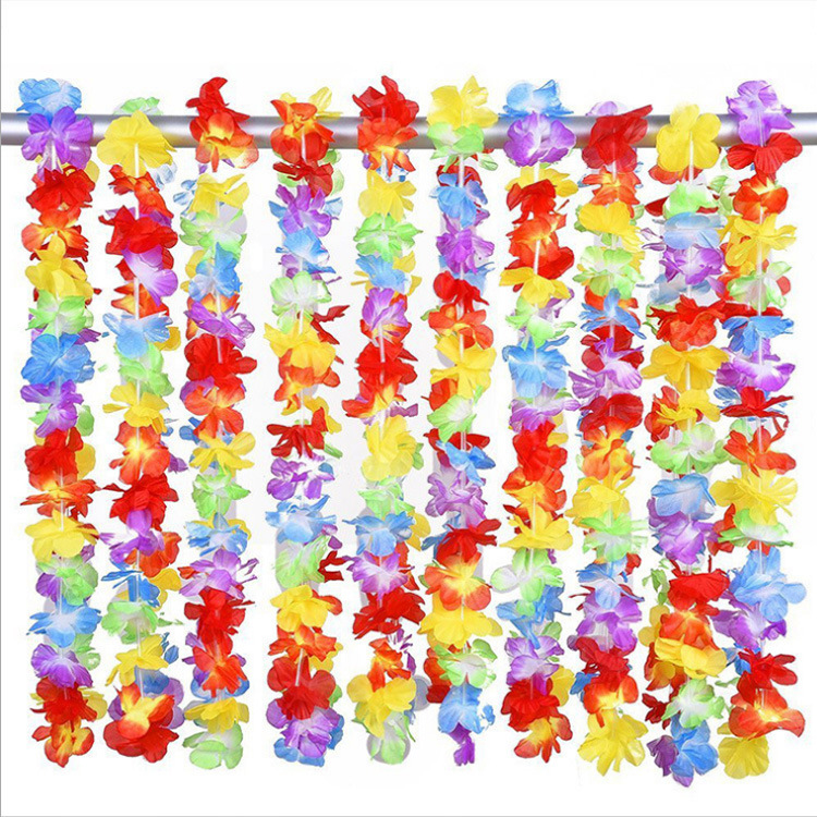 Hawaiian Flower leis Garland Necklace birthday jungle Party event Decor hawaii party decorations Flowers DIY Wreath