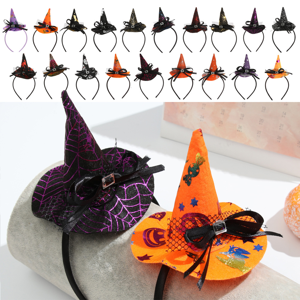 Headbands 1PCS Hair Hoop Halloween Festival Party Skull Headband Spider Web Witch Hat Ghost Atmosphere Performance Props Hair Accessories 230826