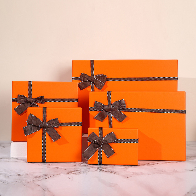 The latest orange bowknot multifunctional jewelry box, many styles to choose from, support any logo customization