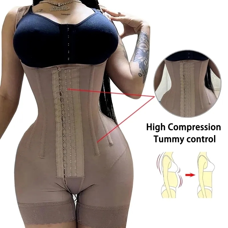 Women's Shapers High Compression Body Shapewear Women Fajas Colombianas Corrective Girdle Tummy Control Post Liposuction BBL Slimming Waist Belt 