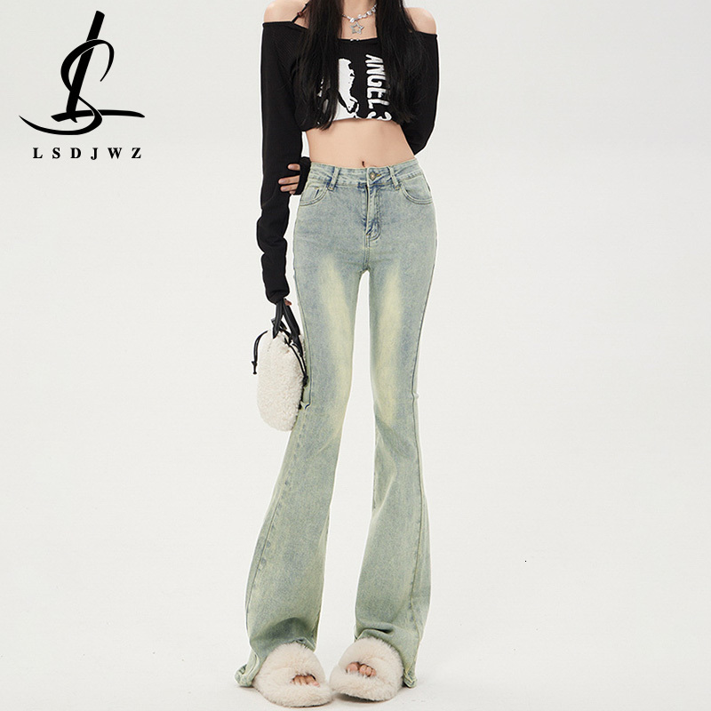 Womens Jeans Flare Woman High Waist Denim Y2k Pants Streetwear Korean Fashion Straight Leg Female Clothing Vintage 230826
