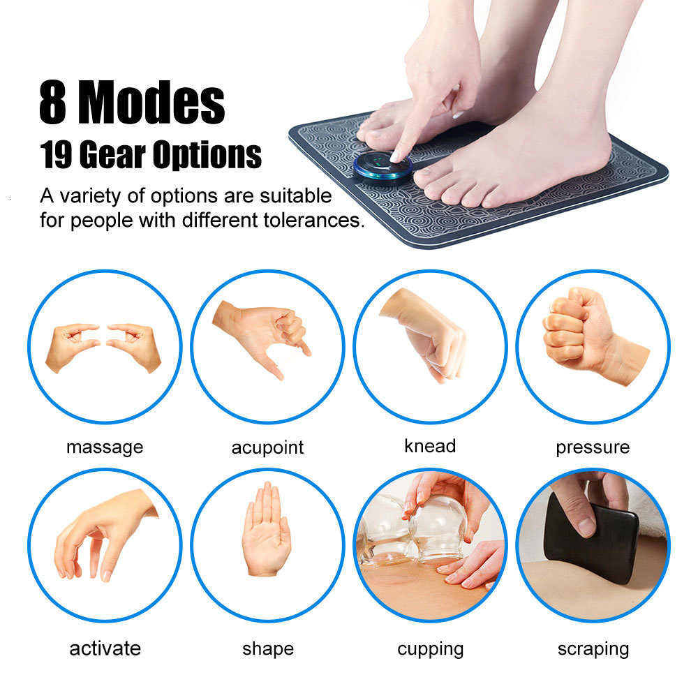 Foot Massager EMS Foot Mat with Controller Electrical Muscle Stimulation Massage Electric Neck Massager Electronic Acupuncture Energy Pen 230826