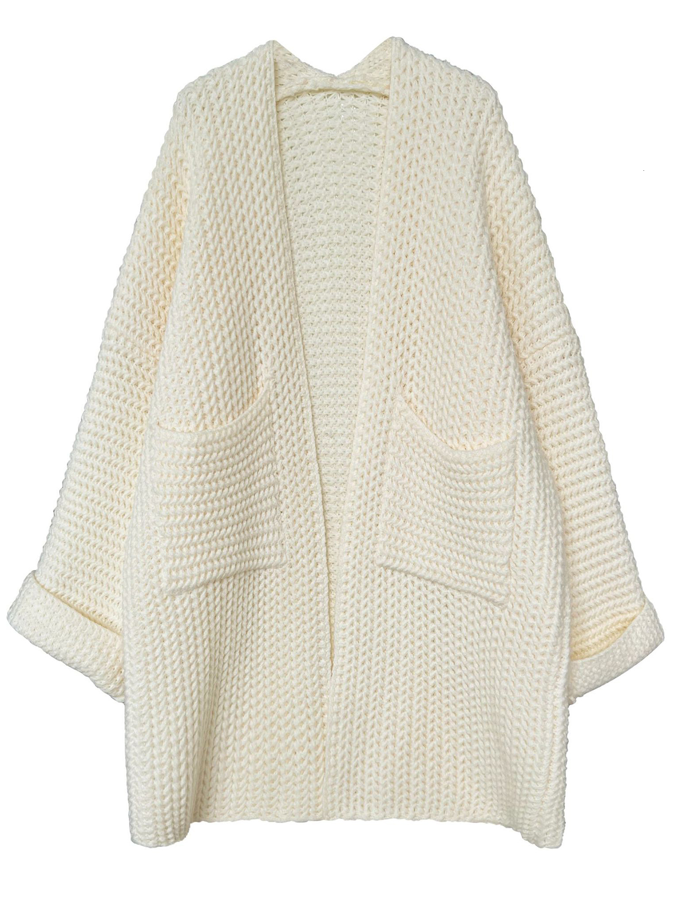 Womens Knits Tees Winter Long Cardigan Women Oversized Thick Knitted Sweater Female Vintage Casual Solid Cardigans Ladies Elegant Loose Jumper 230826 - view 6