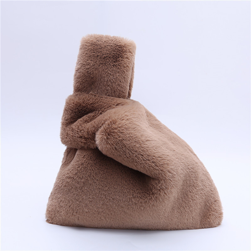 Evening Bags Winter Faux Rex Rabbit Fur Top-handle Bags for Women Casual Candy Color Tote Fashion Soft Pocke Samll Handbag Warm Clutch 230826