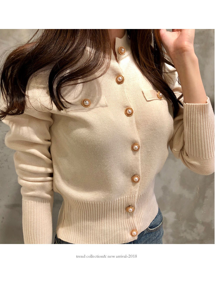 New fashion womens autumn o-neck long sleeve knitted single breasted sweater cardigan SMLXL