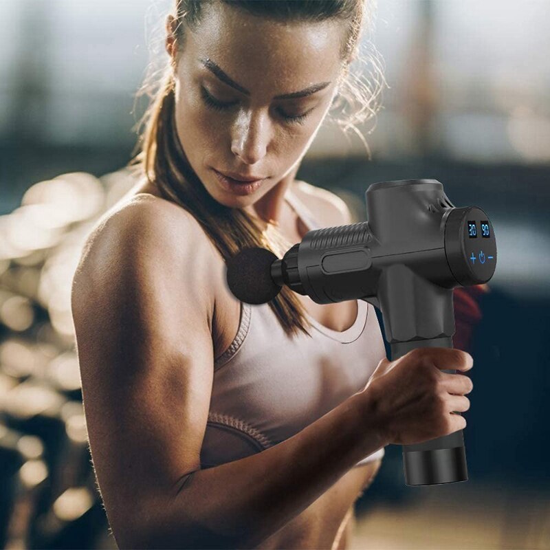 Full Body Massager Fascial Massage Gun Electric Percussion Pistol Massager Body Neck Back Deep Tissue Muscle Relaxation Pain Relief Fitness 230826