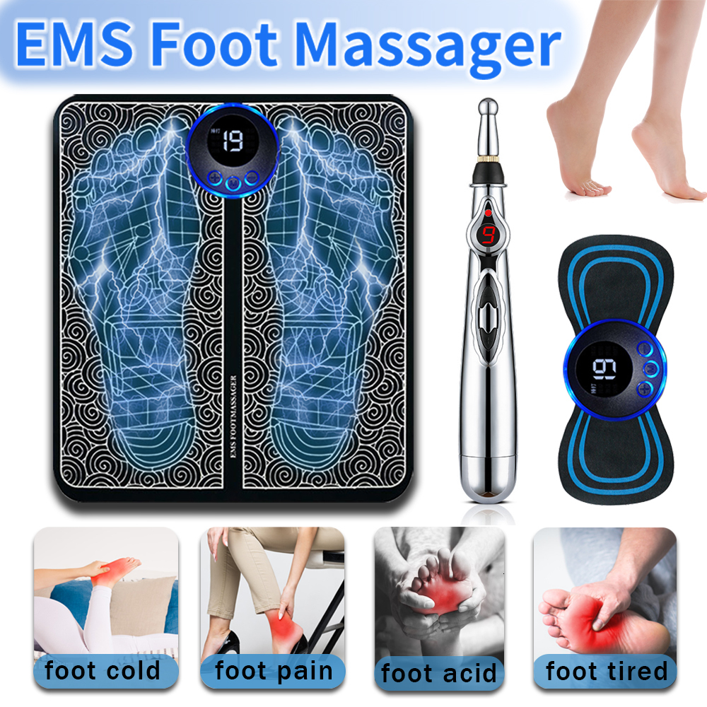 Foot Massager EMS Electric Foot Massager Pad Portable Massage Mat Relief Pain Relax Feet Acupoints Improve Blood Circulation Foot Massager 230826