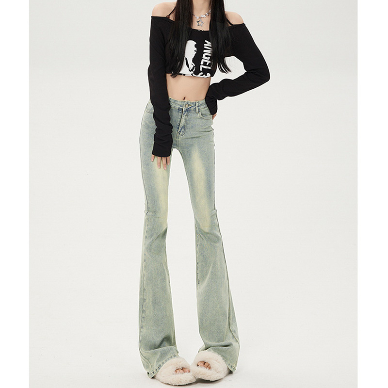 Womens Jeans Flare Woman High Waist Denim Y2k Pants Streetwear Korean Fashion Straight Leg Female Clothing Vintage 230826