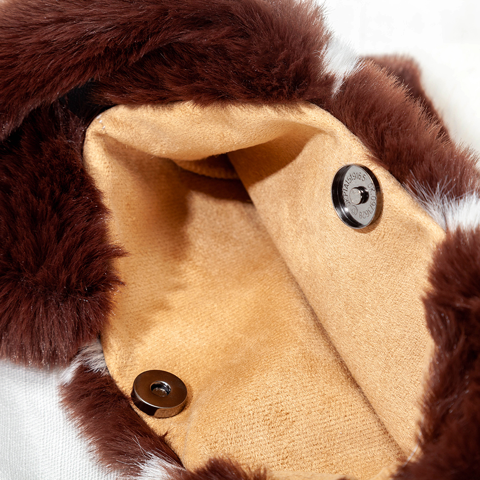 Evening Bags Fashion Soft Plaid Faux Fur Bag Winter Korean Elegant Retro Patchwork Plush Purses Female High Quality Handbag Casual 230826