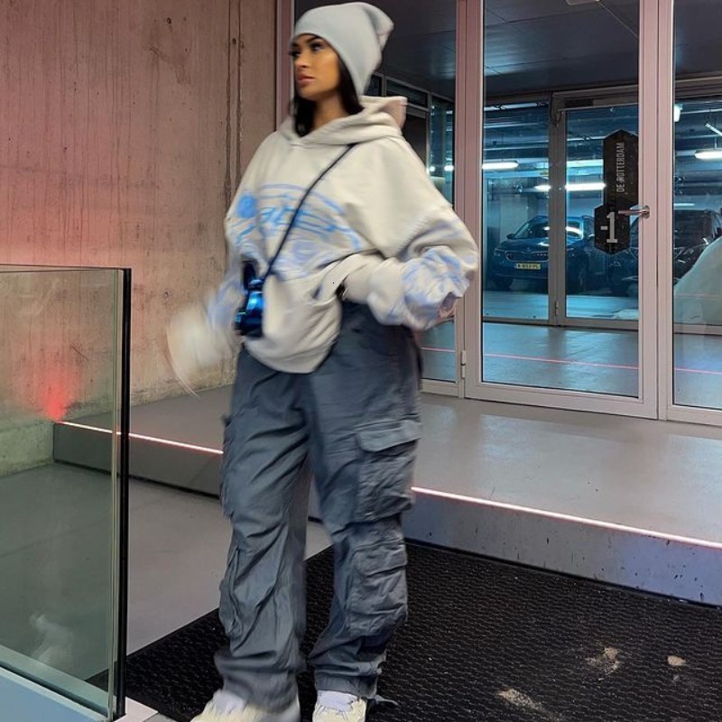 Men's Hoodies Sweatshirts Y2K Sweatshirt Korean Aesthetic Fairycore Long Sleeve Hoodie Fashion High Street Casual Pullover Men Clothing Women Jac