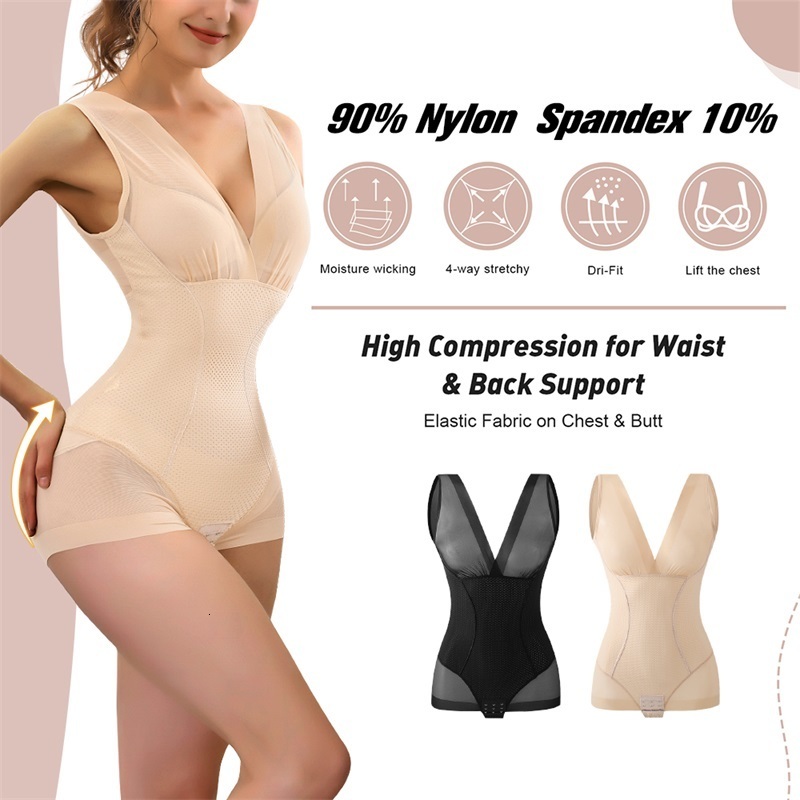 Waist Tummy Shaper Flarixa Sexy Mesh Shapewear Women Bodysuit Push Up Bra Redress Tank Top Trainer Tuck BodyShaper Transparent Lingerie 230826