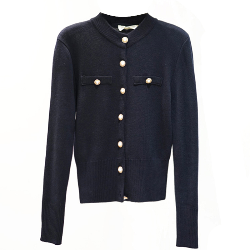 New fashion womens autumn o-neck long sleeve knitted single breasted sweater cardigan SMLXL