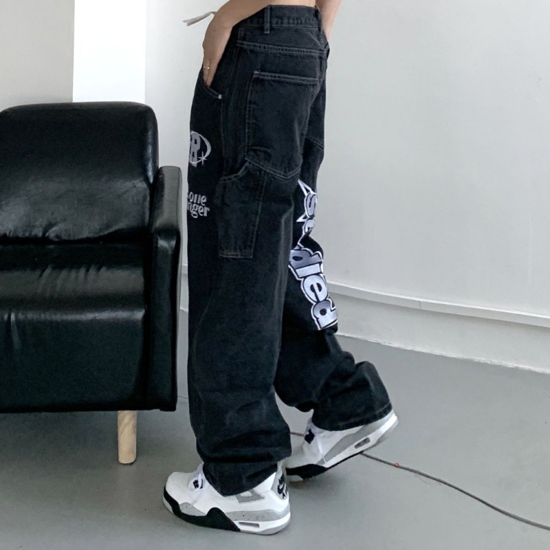 Men's Jeans Baggy Straight Mens Cowboy Pants Retro Trend Trousers Hip Hop Jeans for Men Grunge Y2k Broken Regular Boot Cut Summer Buggy 230827