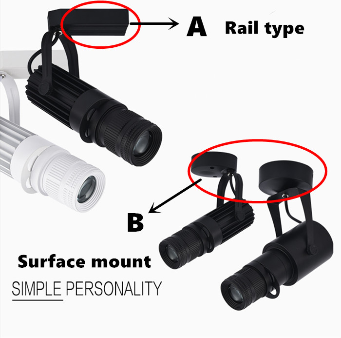 White Shell 3w 7w 10w Cob Spotlights Background LED Track light Lamp KTV Bar Restaurant Cafe Museum Zoom Light Lighting D2.0