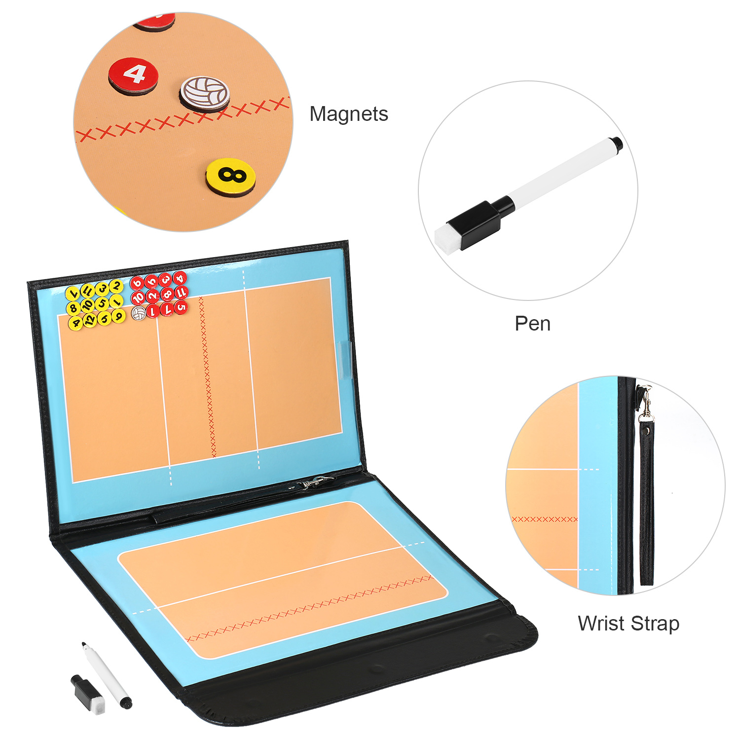Balls Foldable Volleyball Magnetic Tactic Board Coaching Strategy Board with Marker Pieces and 2in1 Pen Volleyball Equipment 230826