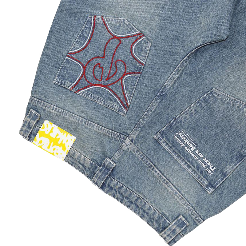 Men's Jeans Embroidery Straight Wide-leg Jeans Men's and Women's Streetwear Harajuku Letters Casual Simple Baggy Jeans Y2k Pants 230827