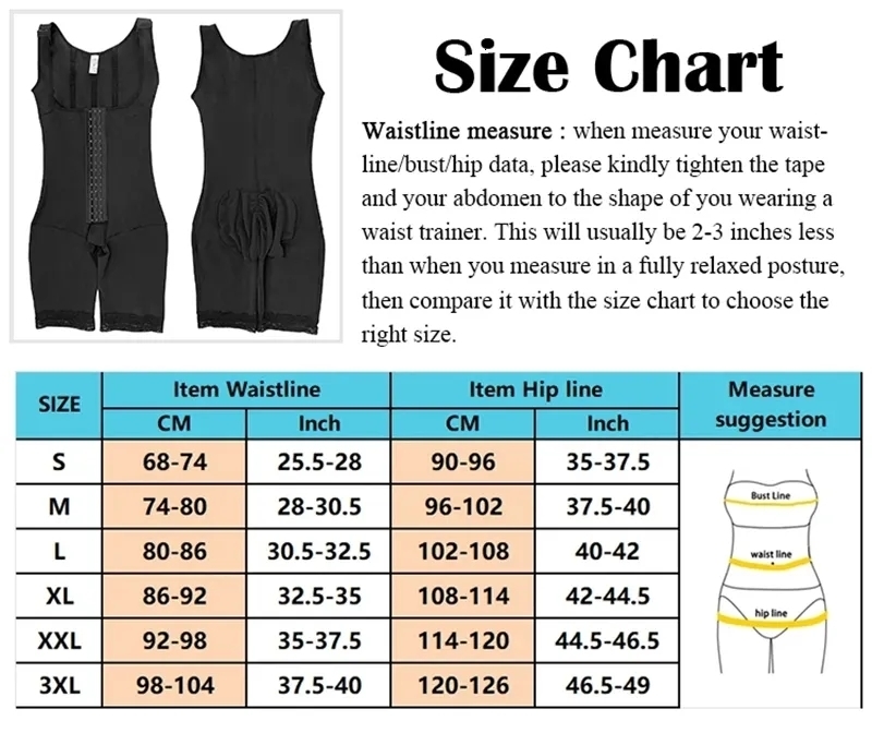 Women's Shapers High Compression Body Shapewear Women Fajas Colombianas Corrective Girdle Tummy Control Post Liposuction BBL Slimming Waist Belt 