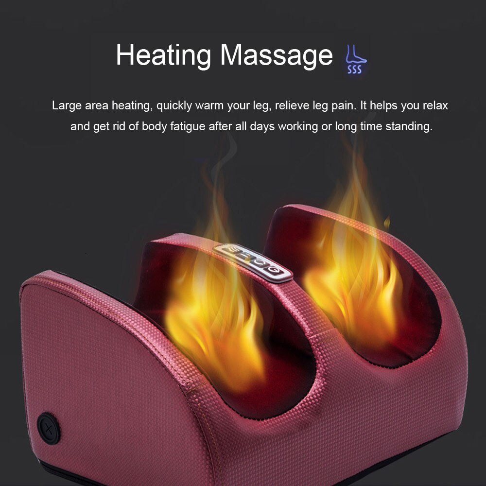 Foot Massager Electric Foot Leg Massager Shiatsu Therapy Infrared Heating Calf Leg Kneading Roller Relax Deep Muscles Pain Relief Foot 230826