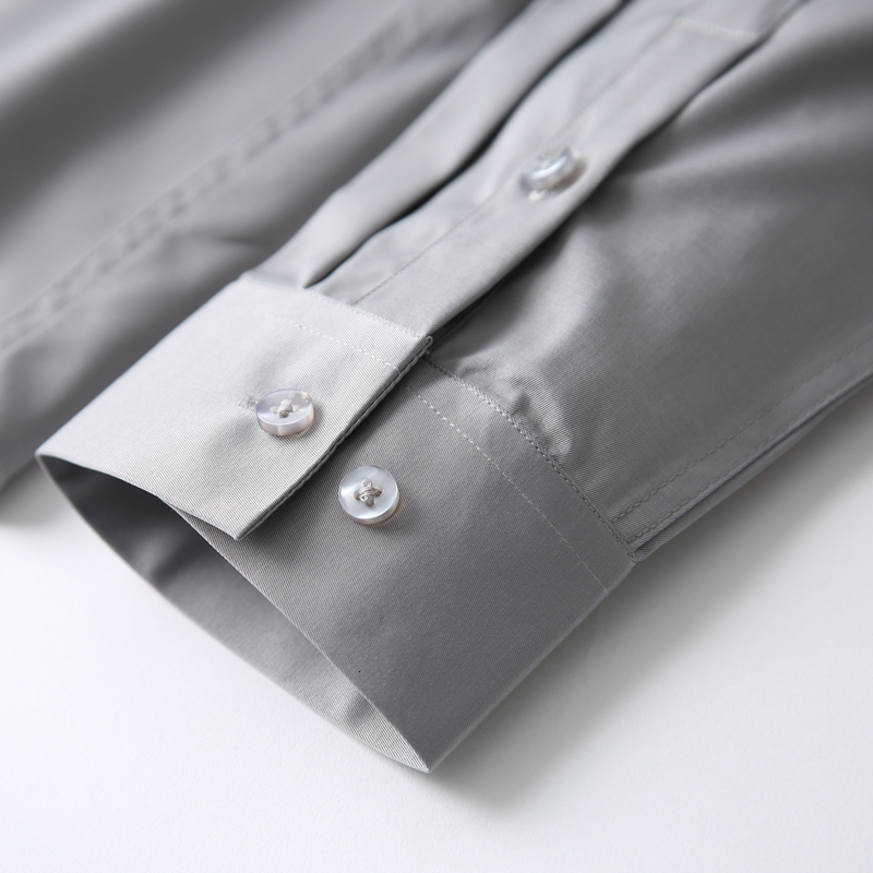 Men's Dress Shirts Men's Classic Stretchy Silky Non-iron Business Dress Shirt Without Pocket Long Sleeve Standard-fit Wrinkle Free Casual Sh