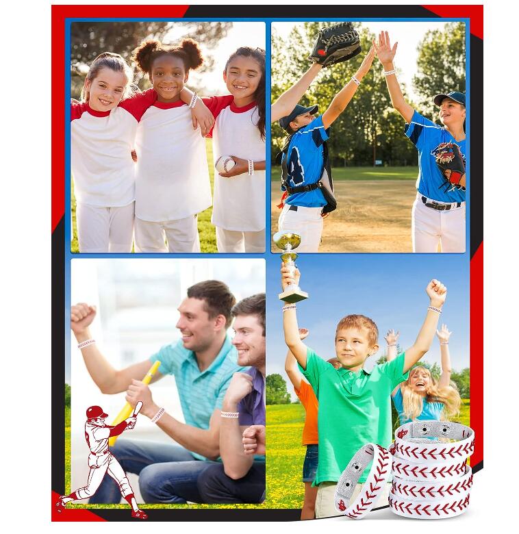 Titanium Sport Accessories Genuine Leather Baseball Bracelet Baseball Wristbands Baseball Gifts for Boys Men Women Girls Baseball Players Sports Team