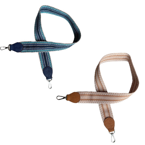 Wide Shoulder Strap Color Woven Canvas Shoulder Strap Allmatch Leather Diagonal Bag Strap Accessories Silver Gold Buckle 220505