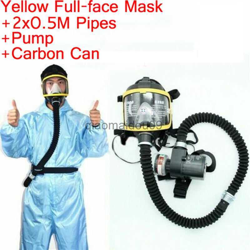 Protective Clothing Workplace Safety Full Face Gas Mask Portable Protective Electric Supply Constant Flow Supplied Air Fed Respirator System HKD230825