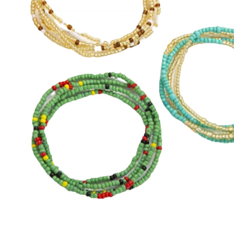 Bohemian Ethnic Sexy Beach Waist Chain African Belly Bead Chains 7PCSSET Tribe Colored Resin Beaded Summer Bikini Body Jewelry Ac
