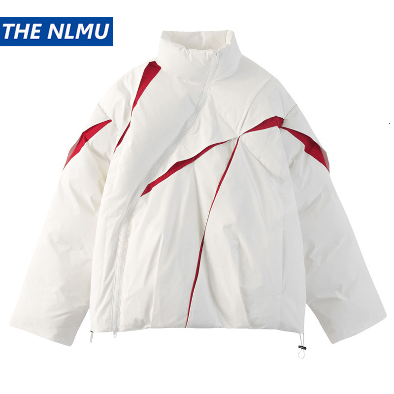 Men's Down Parkas Winter Hip Hop Thick Jacket Parka Men Patchwork Short Padded Jacket Coat Warm Streetwear Harajuku Puffer Jackets Unisex Y2K 230