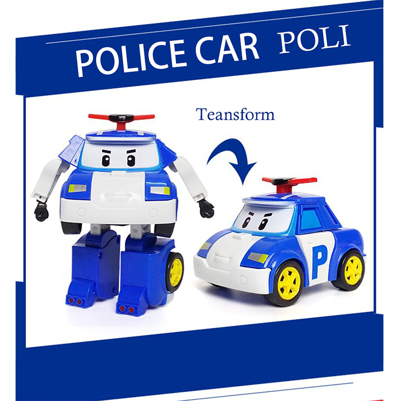 Diecast Model car Set of 6 Pcs Poli Car Kids Robot Toy Transform Vehicle Cartoon Anime Action Figure Toys For Children Gift Juguetes 230827