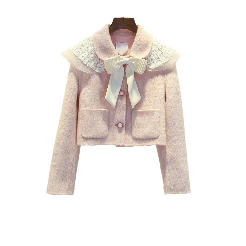 Sweeess Embroidered Collar Bow Short Jackets For Women 2024 B4
