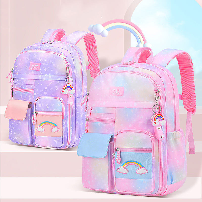 Backpacks Cute Girls School Bags Children Primary School Backpack Satchel Kids Book Bag Princess Schoolbag Mochila Infantil 2 Szies 230826