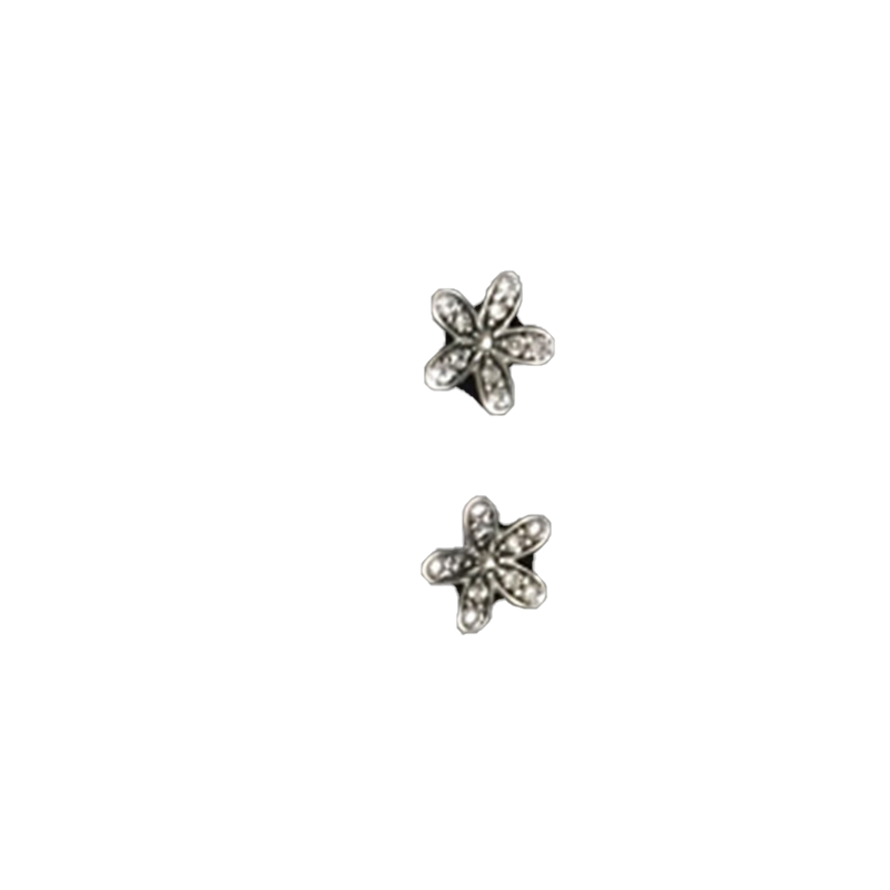 Authentic 925 Silver Daisy Small Earrings for CZ Diamond Wedding Jewelry Cute Girls Earring with Gift box Set