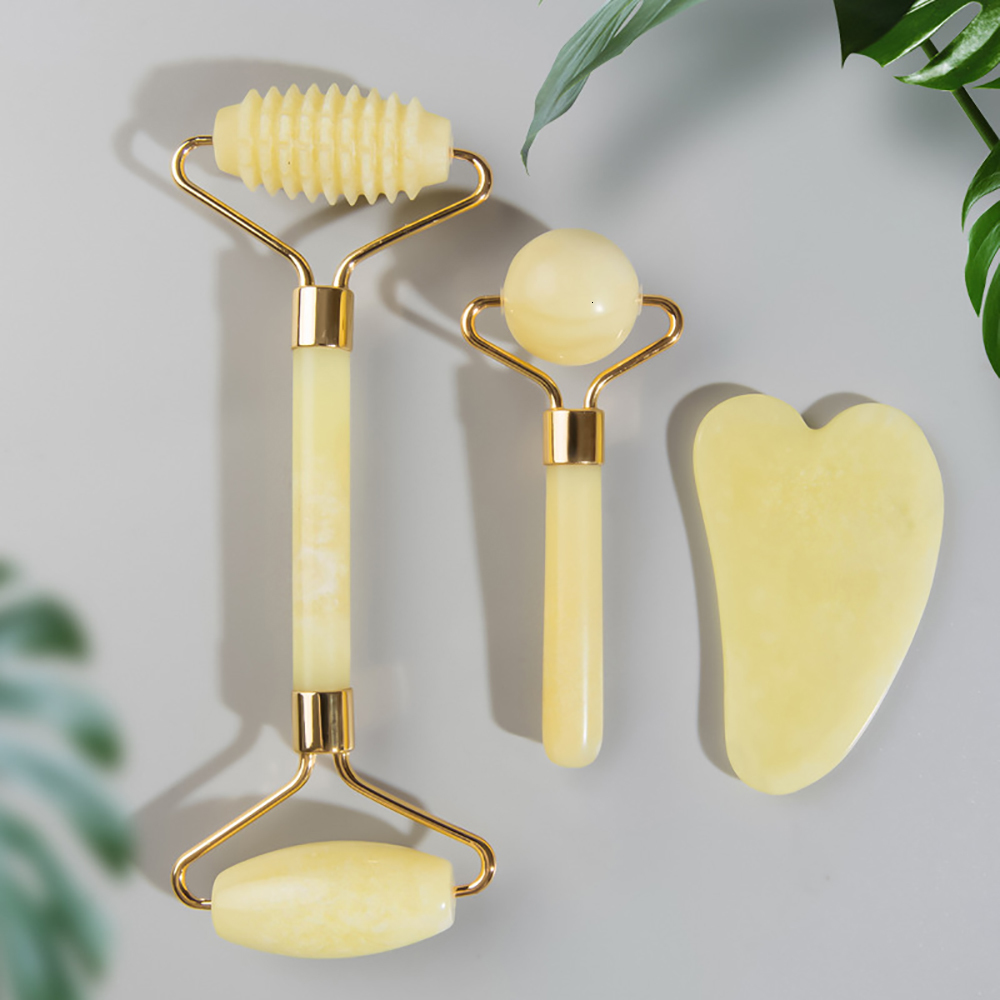 Face Massager Natural Jade Face Roller Gua Sha Scraper Set Masssager for Face Neck Body Skincare Beauty Guasha Massage Tool Slim Lift 230826