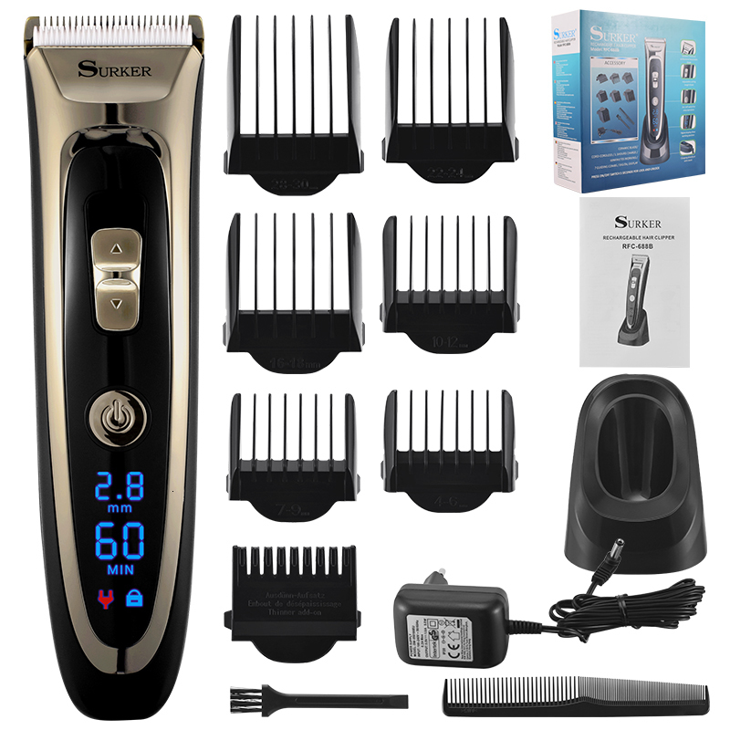 Electric Shavers Professional Barber Hair Trimmer LED display Men Clipper Ceramic Blade Cutting Machine cutter 230826