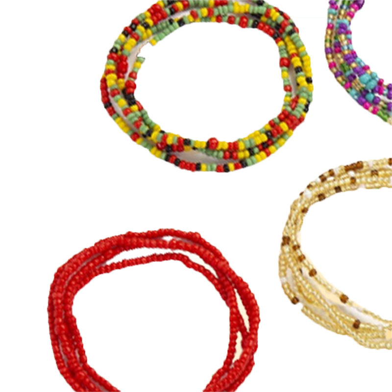 Bohemian Ethnic Sexy Beach Waist Chain African Belly Bead Chains 7PCSSET Tribe Colored Resin Beaded Summer Bikini Body Jewelry Ac